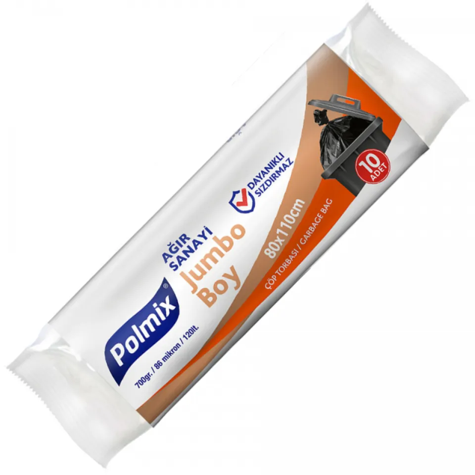 Garbage Bag Jumbo (80x110, 120 L, 86 µ, 700 Gr. H.W. Black)