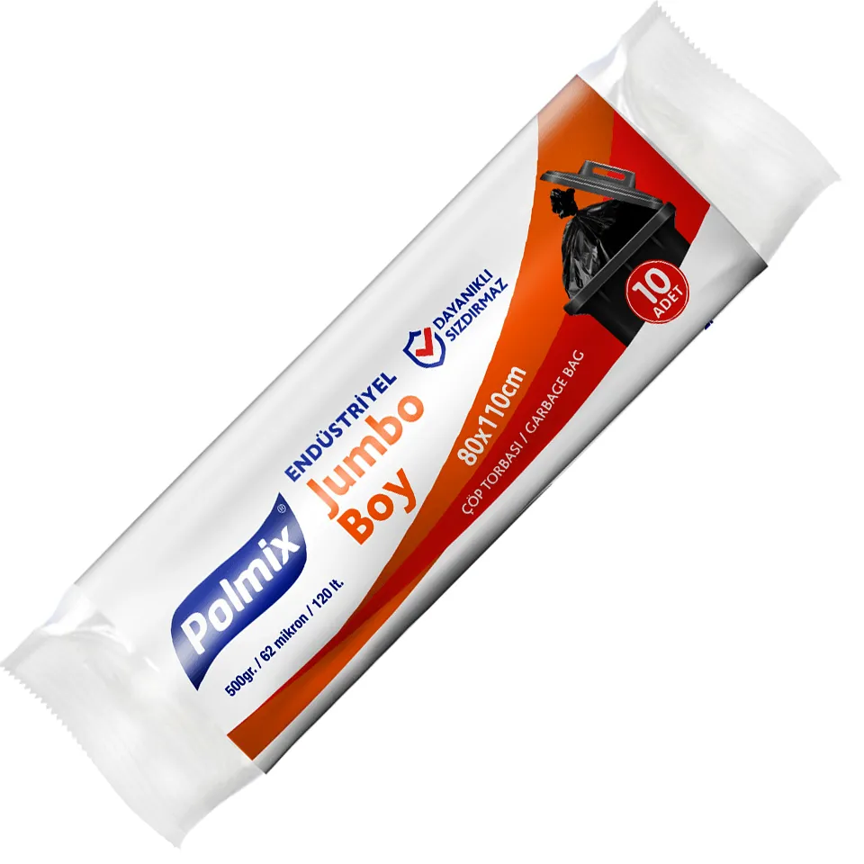 Garbage Pşt. Jumbo (80x110, 120 L, 62 µ, Black, 200 Pcs.)