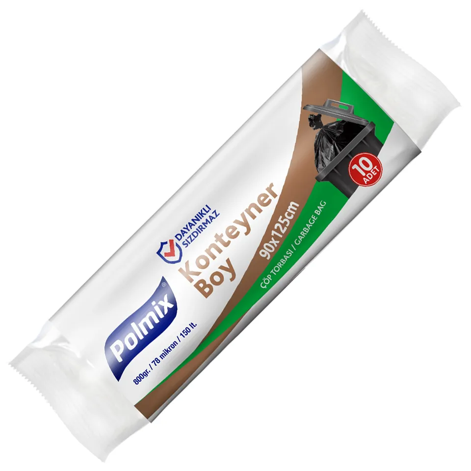 Garbage Bag Container (90x125, 130 L, 78 µ, Black, 100 Pcs.)