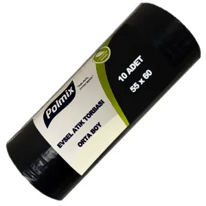 Garbage Bag Medium (55x60, 40 L, 100 µ, H.W. Black, 200 Pcs.)