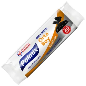 Garbage Bag Medium (55x60, 40 L, 13 µ, Black, 1000 Pcs.)
